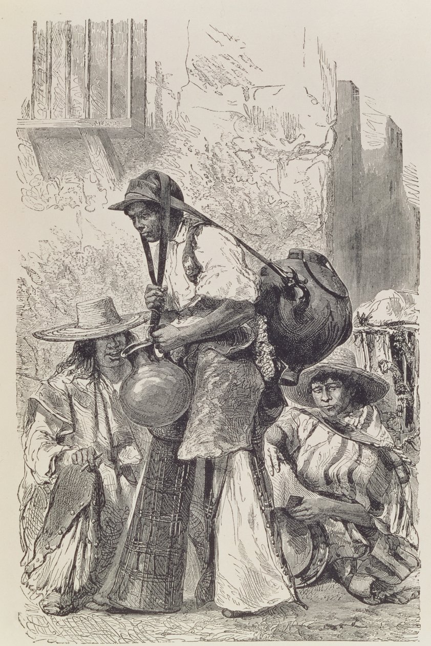 الناقل المائي المكسيكي ، من "المدن القديمة للعالم الجديد" ، بقلم Cluade-Joseph-Desire Charnay ، حانة. 1887 بواسطة المدرسة الفرنسية