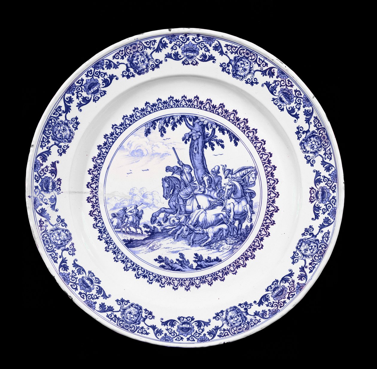 طبق موستيرز ، ربما رسمه جاسبارد فيري (1668-1720) ، ج 1700 (القيشاني) بواسطة المدرسة الفرنسية