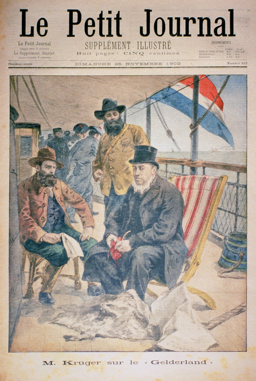 السيد كروجر على جيلديرلاند ، الغلاف الأمامي لـ Le Petit Journal ، 25 نوفمبر 1900 بواسطة المدرسة الفرنسية