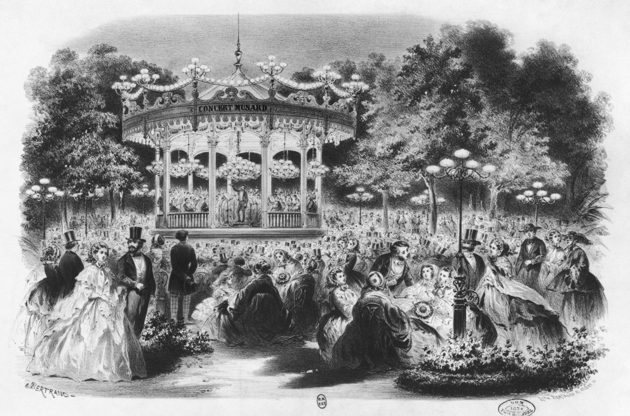 حفل موسارد في الشانزليزيه ، 1865 بواسطة المدرسة الفرنسية