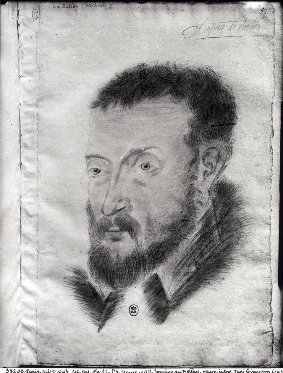 NA fol.5 Joachim du Bellay (1522-60) بواسطة المدرسة الفرنسية