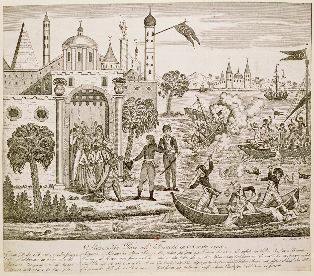 نابليون الأول (1769-1821) الهبوط في الإسكندرية ، 2 يوليو 1798 بواسطة المدرسة الفرنسية