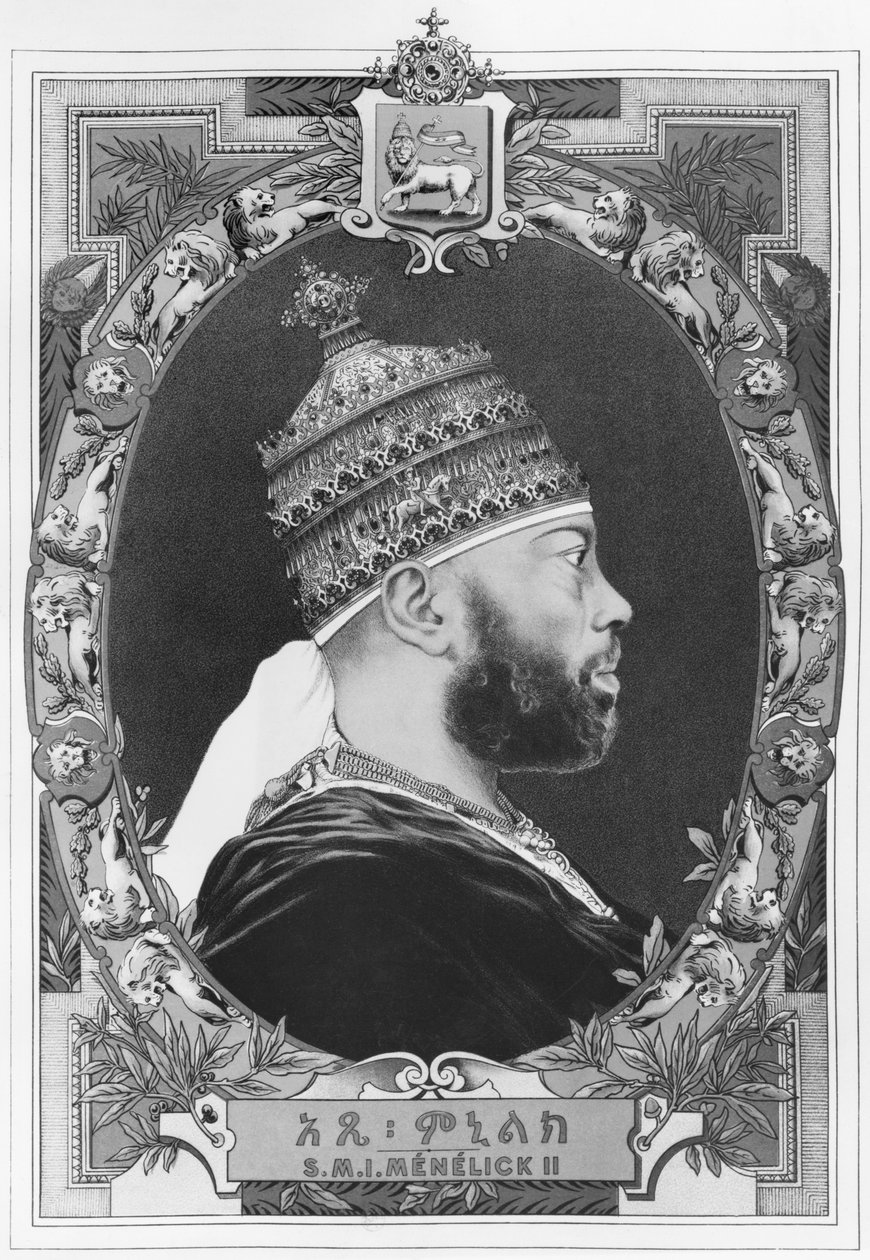 Negus of Ethiopia، Menelik II (1844-1913) بواسطة المدرسة الفرنسية