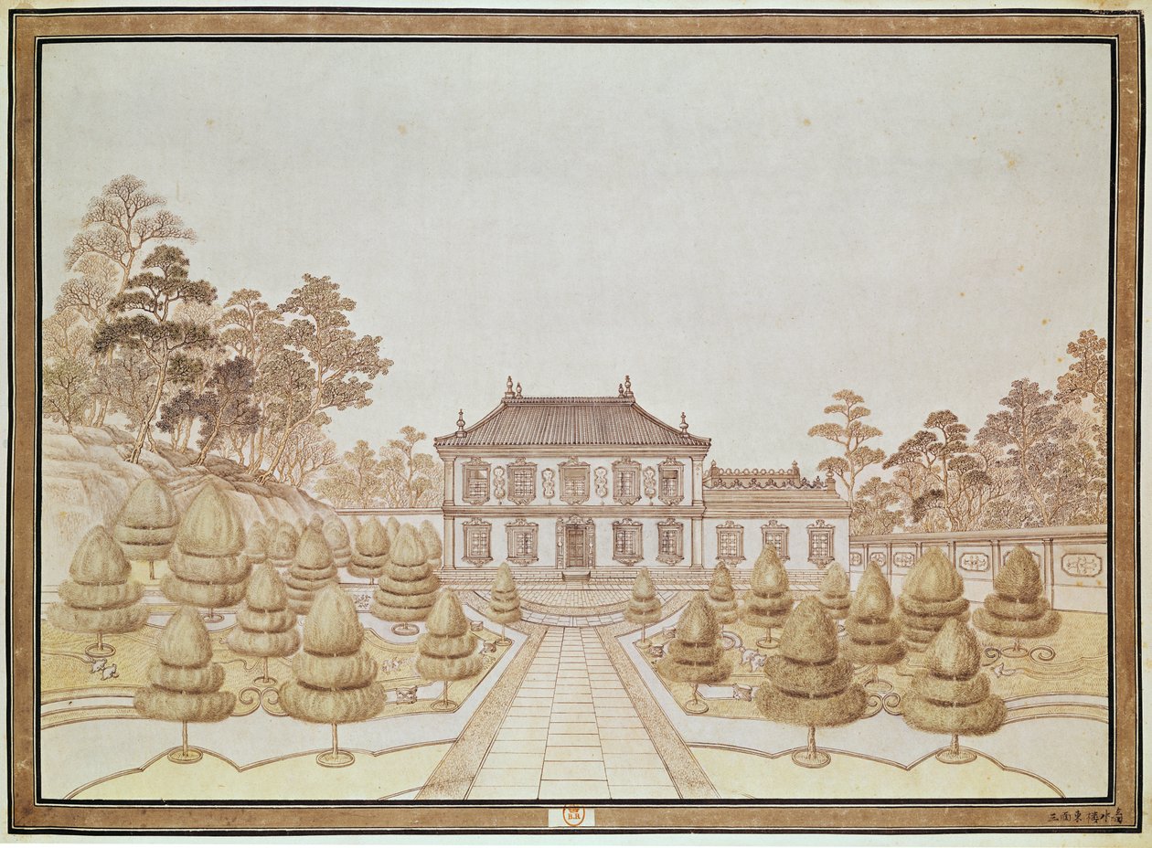 أحد قصور الإمبراطور الـ 36 في Yuen Ming Yuen ، بناه Benoit في عام 1750 بواسطة المدرسة الفرنسية