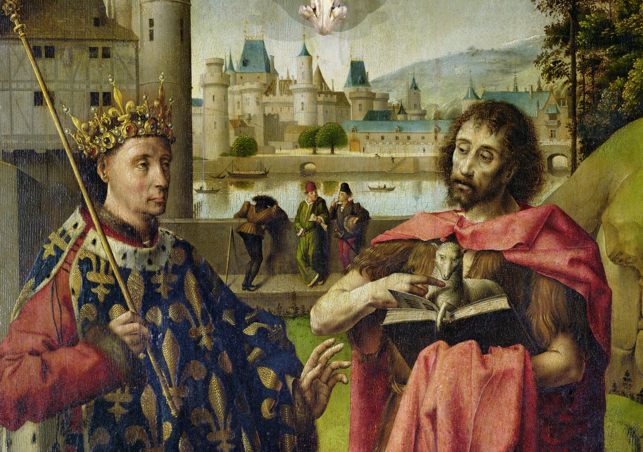 برلمان باريس Altarpiece ، تفاصيل سانت لويس وسانت يوحنا المعمدان بواسطة المدرسة الفرنسية