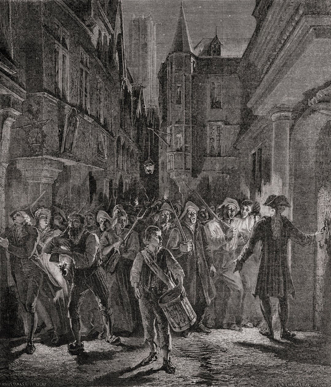 يأخذ الناس إلى شوارع باريس ، 1789 بواسطة المدرسة الفرنسية