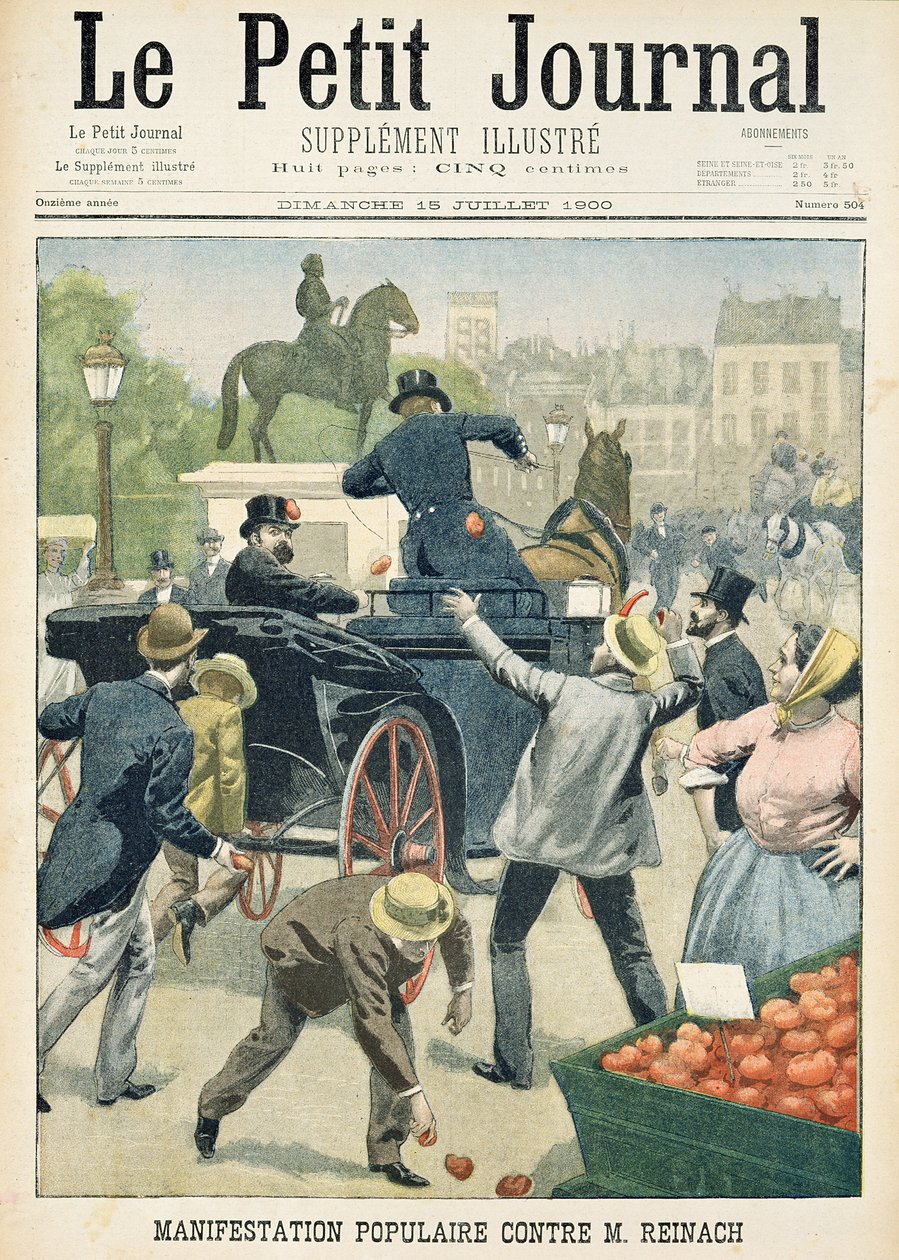 احتجاج شعبي ضد جوزيف ريناخ (1856-1921) من "لو بيتيت جورنال" ، 15 يوليو 1900 بواسطة المدرسة الفرنسية