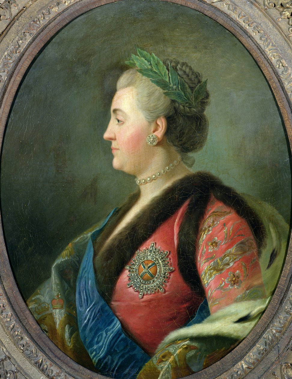 صورة لكاترين الثانية (1729-1796) لروسيا بواسطة المدرسة الفرنسية