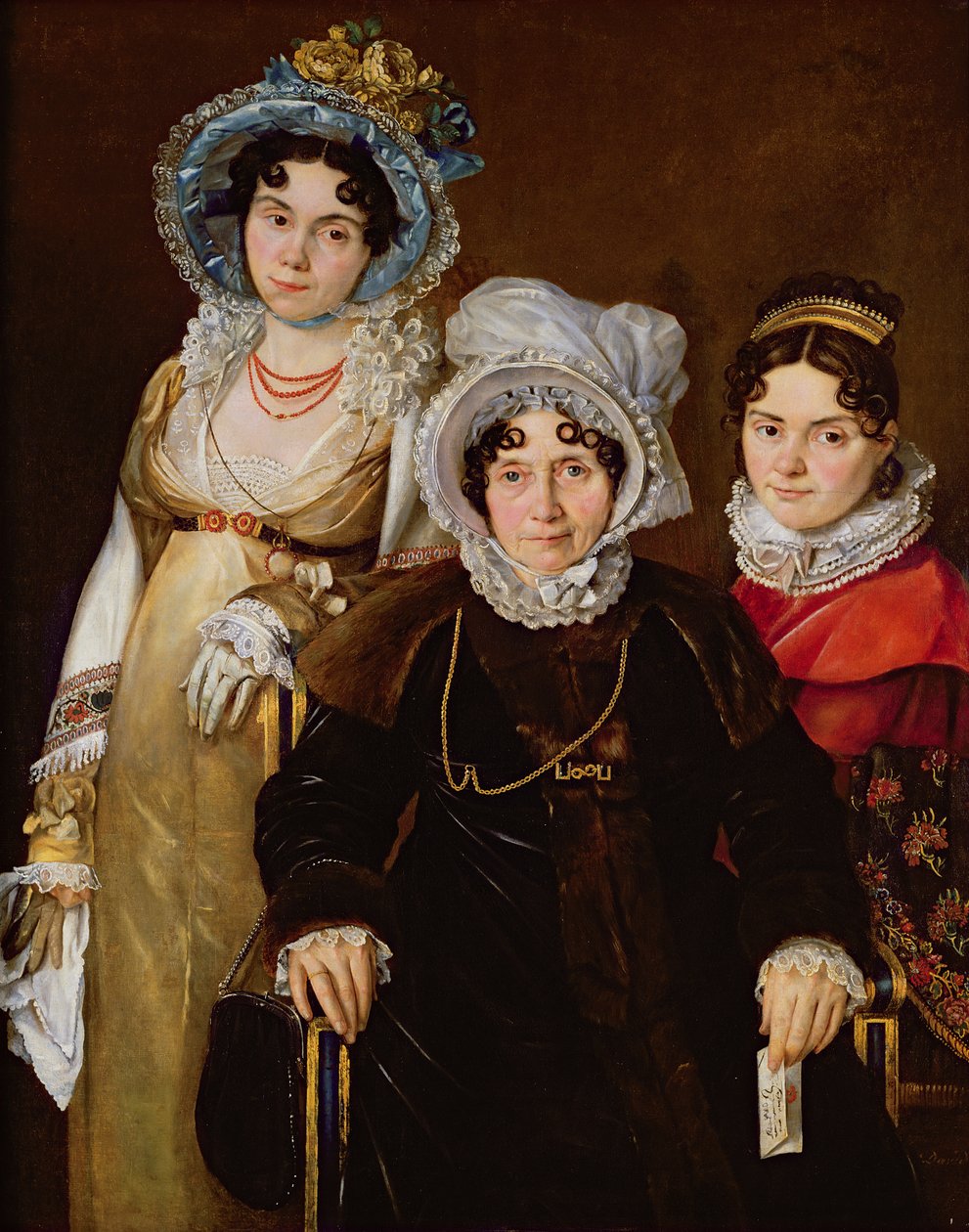 صورة مدام دي تانغري وبناتها بعد عام 1816 بواسطة المدرسة الفرنسية
