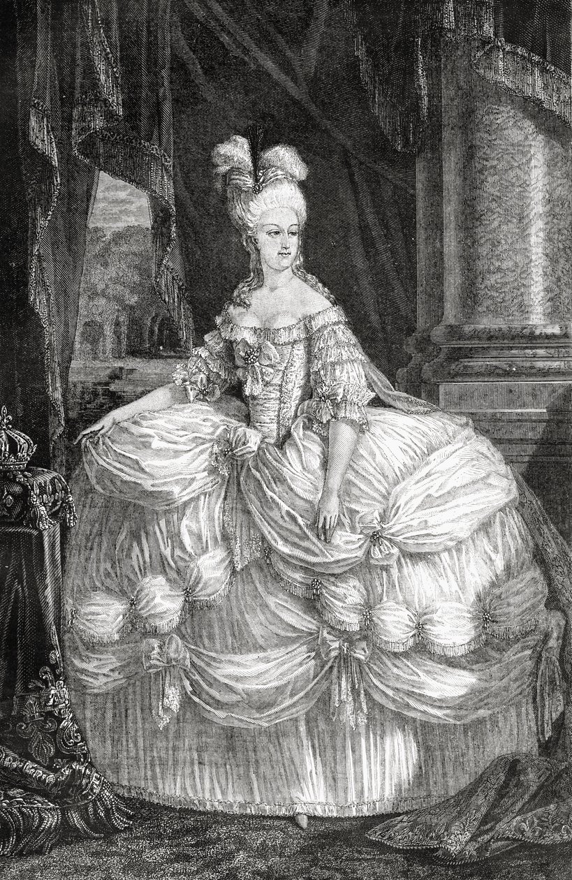 صورة ماري أنطوانيت (1755-1793) بواسطة المدرسة الفرنسية