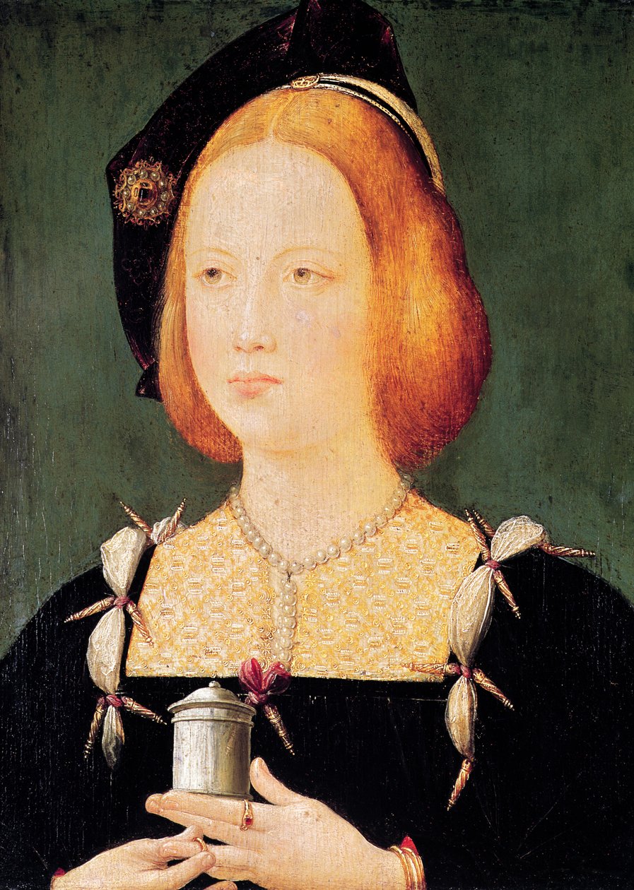 صورة لمريم انجلترا (1496-1533) زوجة لويس الثاني عشر (1494-1533) ج 1514 بواسطة المدرسة الفرنسية