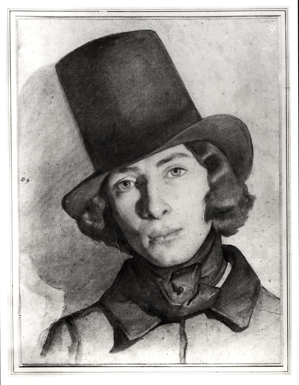 صورة موريس ساند (1823-1889) (غواش وبيير نوار على الورق) بواسطة المدرسة الفرنسية