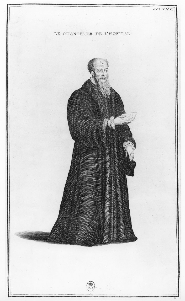 صورة لمستشفى ميشيل دي لا (c.1504-1573) بواسطة المدرسة الفرنسية