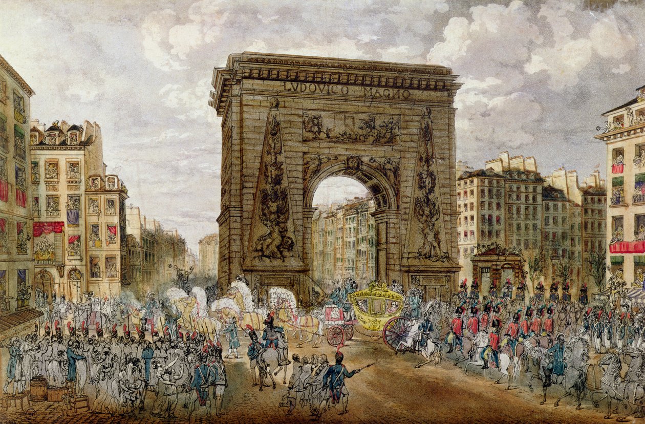 موكب البابا بيوس السابع (1742-1823) في باريس ، 28 نوفمبر 1804 بواسطة المدرسة الفرنسية