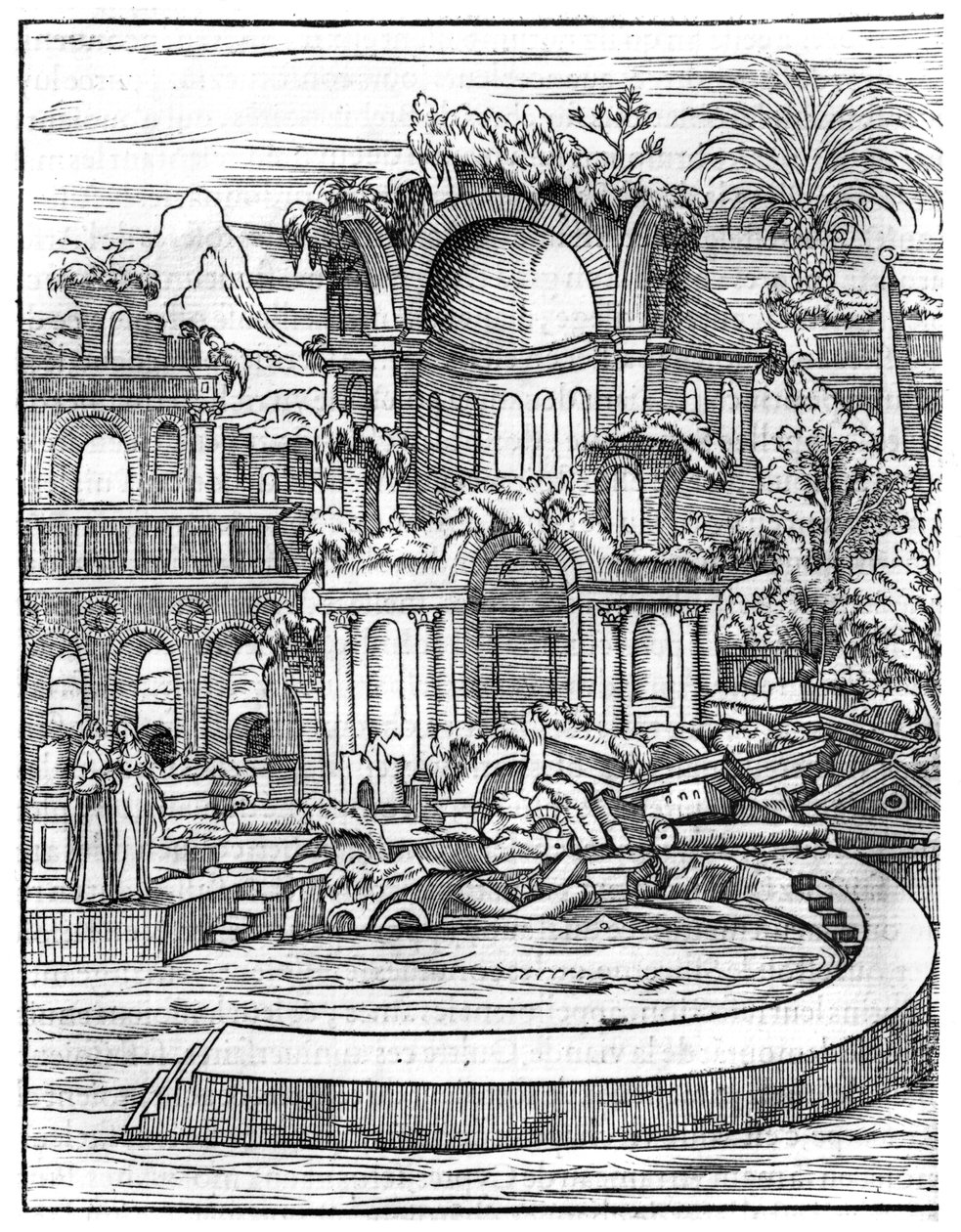 آثار رومانية ، من "Le Songe de Poliphile" من قبل فرانسوا رابيليه (1494-1553) طبعة نشرت في 1554 بواسطة المدرسة الفرنسية
