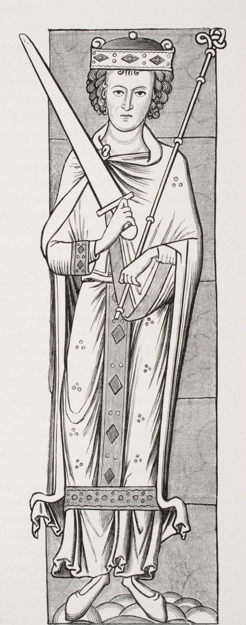 الزي الملكي ، بعد مصغر في مخطوطة من القرن الثاني عشر ، من "Le Moyen Age et La Renaissance" بواسطة Paul Lacroix (1806-84) نشر عام 1847 بواسطة المدرسة الفرنسية
