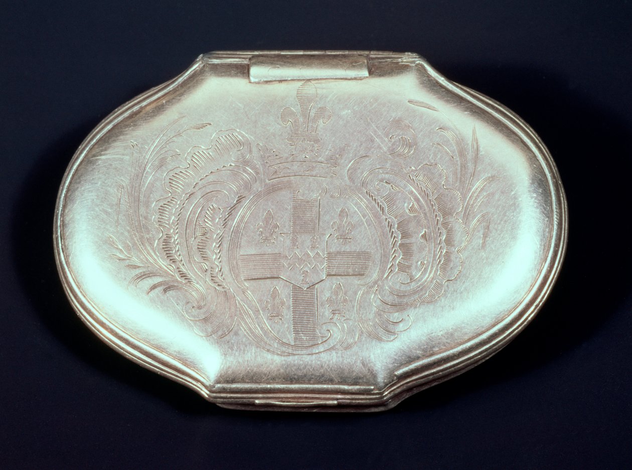 صندوق شم مزخرف بطبقة من الأسلحة ، c.1820 (فضي) بواسطة المدرسة الفرنسية