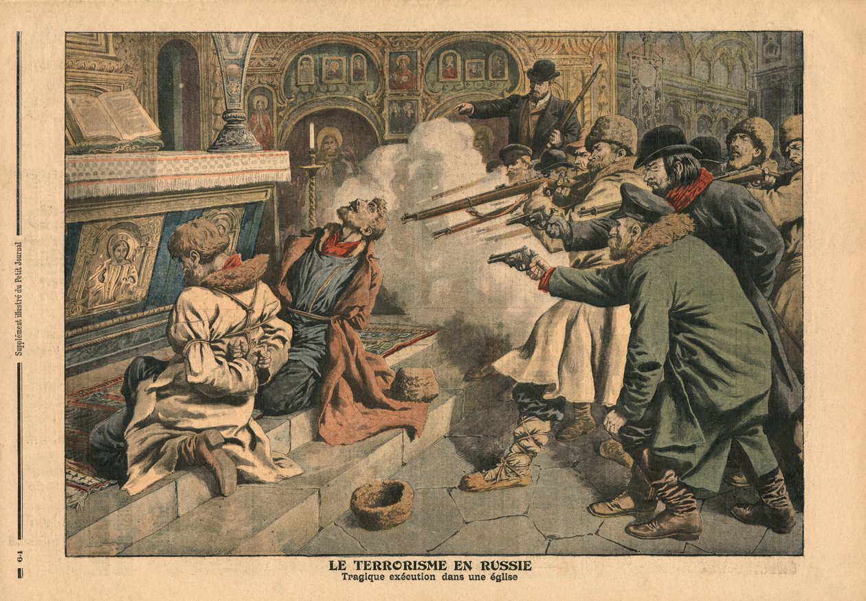 الإرهاب في روسيا ، توضيح من "لو بيتيت جورنال" ، ملحق إيلوستري ، 24 فبراير 1907 بواسطة المدرسة الفرنسية