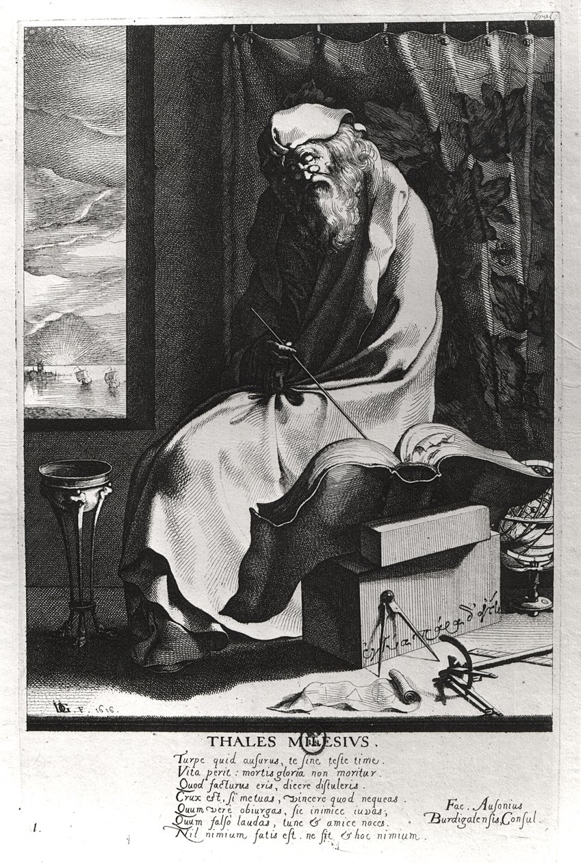 طاليس ميليتوس (c.625-c.547 قبل الميلاد) بواسطة المدرسة الفرنسية