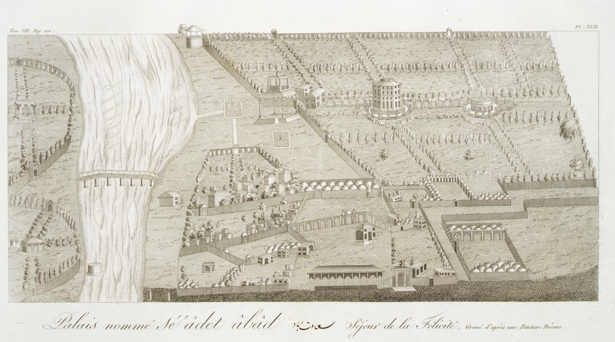مسكن فيليسيتي ، من Voyages du Chevalier Chardin en Perse ، et autres Lieux de lOrient ، بقلم جان شاردان (1643-1713) ، تم نشره عام 1811 بواسطة المدرسة الفرنسية
