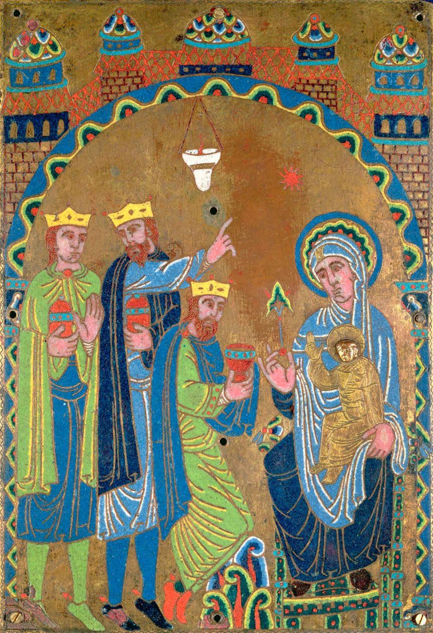 عشق المجوس ، c.1189 (مينا champleve على النحاس) بواسطة المدرسة الفرنسية