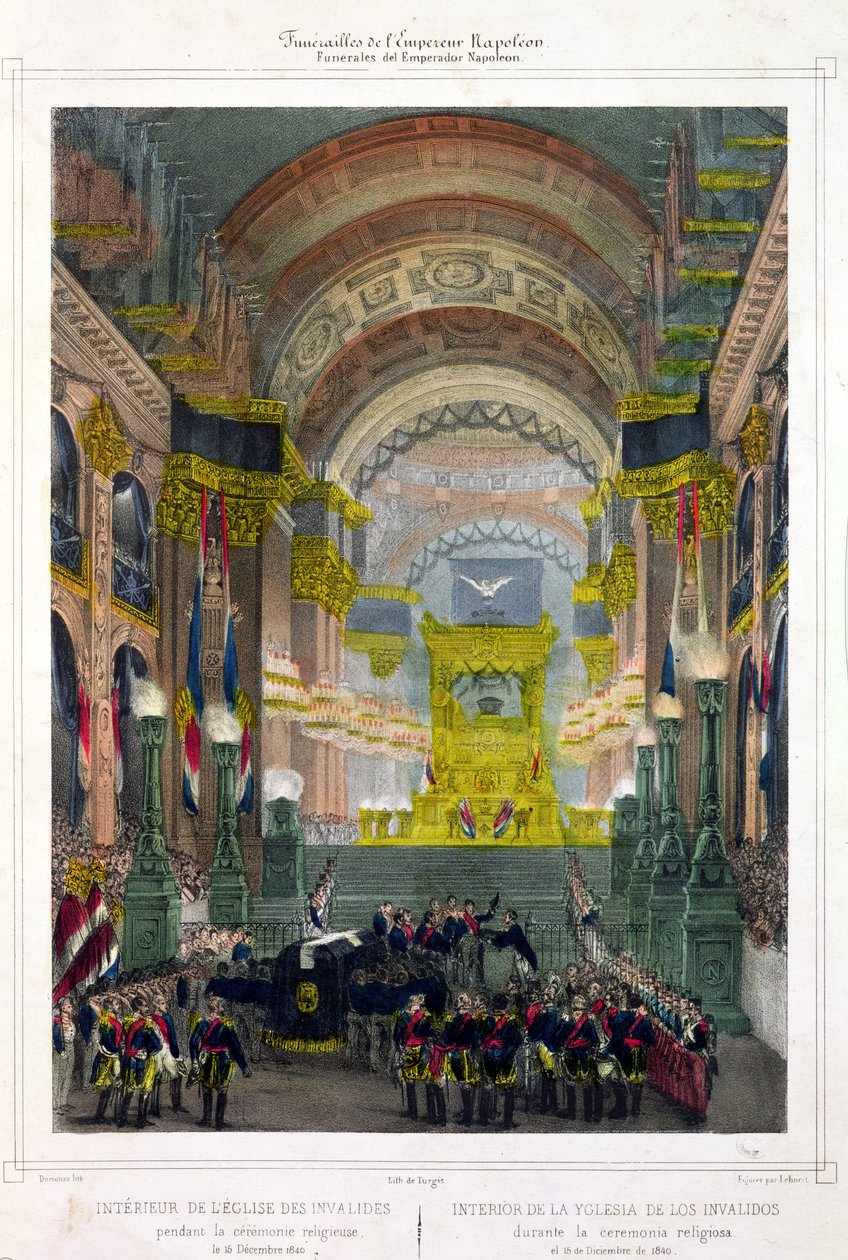 وصول رماد نابليون إلى L&39;Eglise des Invalides ، 15 ديسمبر 1840 بواسطة المدرسة الفرنسية