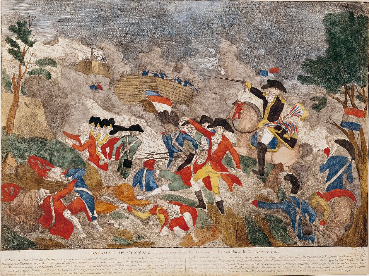 معركة جيمابيس ، 6 نوفمبر 1792 ، طبعها باسيت بواسطة المدرسة الفرنسية