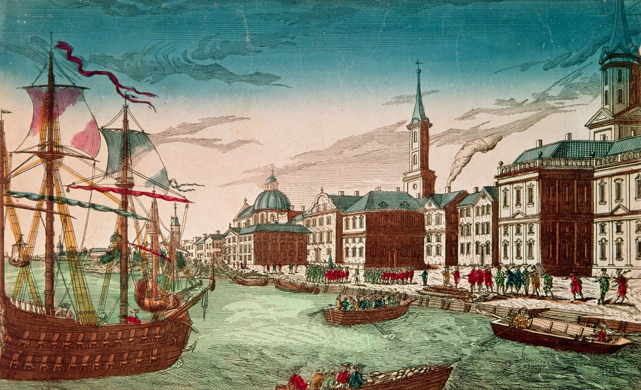 إنزال القوات الإنجليزية في نيويورك ، سبتمبر 1776 ، حانة. بقلم J. Chereau ، باريس بواسطة المدرسة الفرنسية