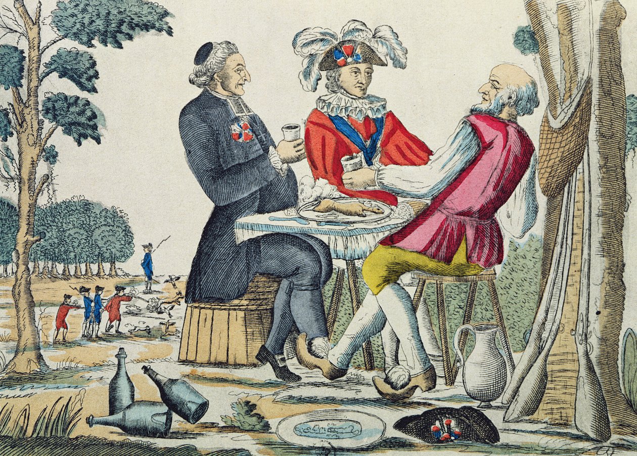 الوجبة الخفيفة الوطنية ، لم شمل المدن الثلاث ، 4 أغسطس 1789 بواسطة المدرسة الفرنسية