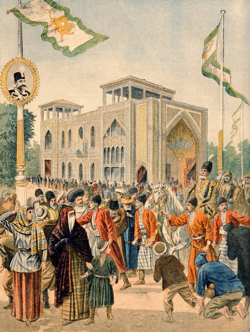 الجناح الفارسي في المعرض العالمي لعام 1900 ، باريس ، صورة توضيحية من "لو بيتيت جورنال" ، 17 يونيو 1900 بواسطة المدرسة الفرنسية
