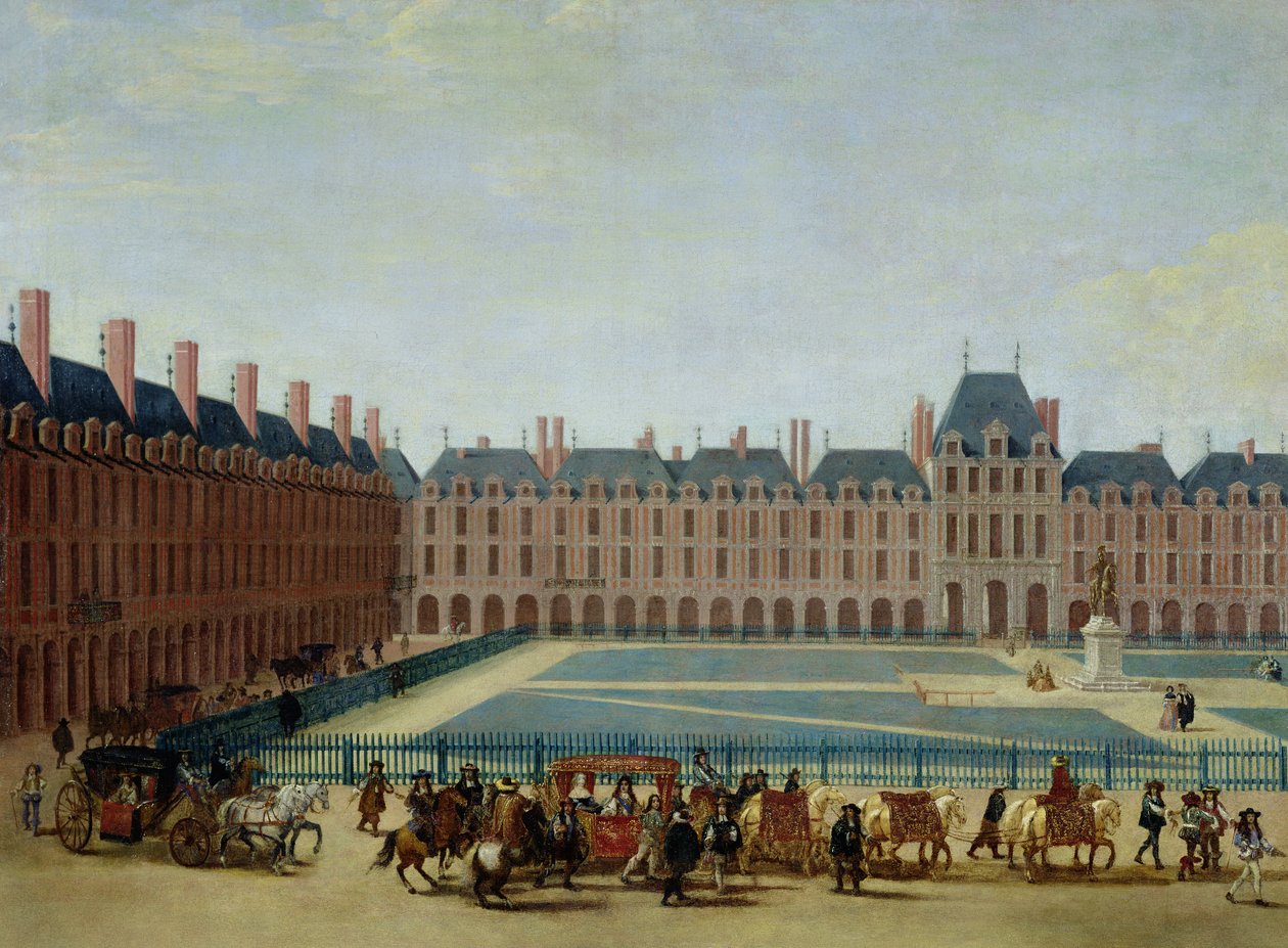 The Place Royale with Royal Carriage ، c.1655 بواسطة المدرسة الفرنسية