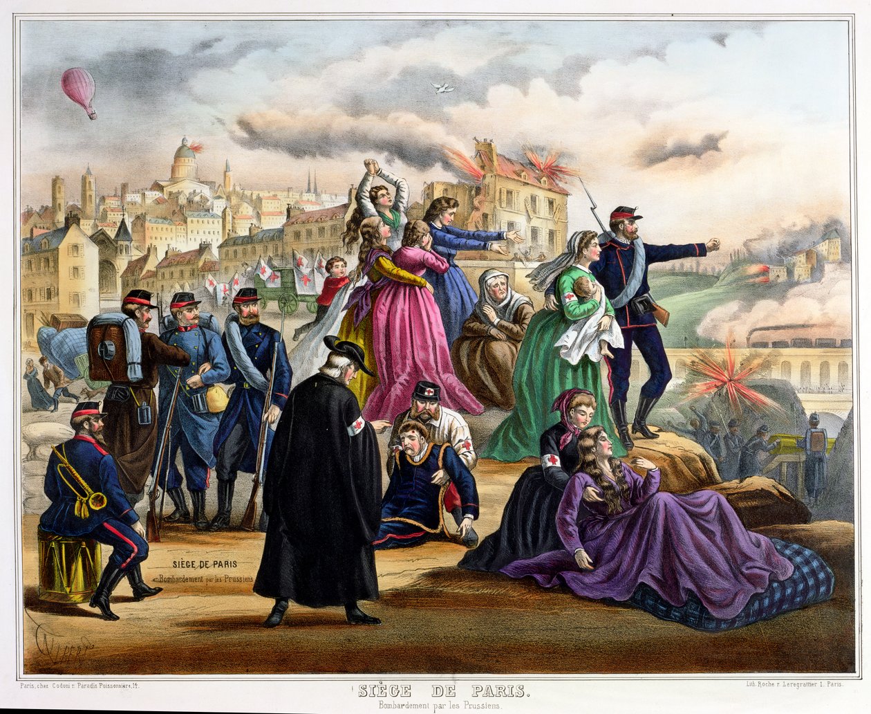 حصار باريس. قصف البروسيين ، 1870-1871 بواسطة المدرسة الفرنسية