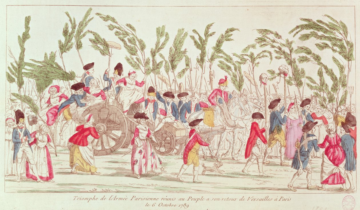 عودة الجيش الباريسي المنتصر إلى باريس من فرساي ، 6 أكتوبر 1789 بواسطة المدرسة الفرنسية