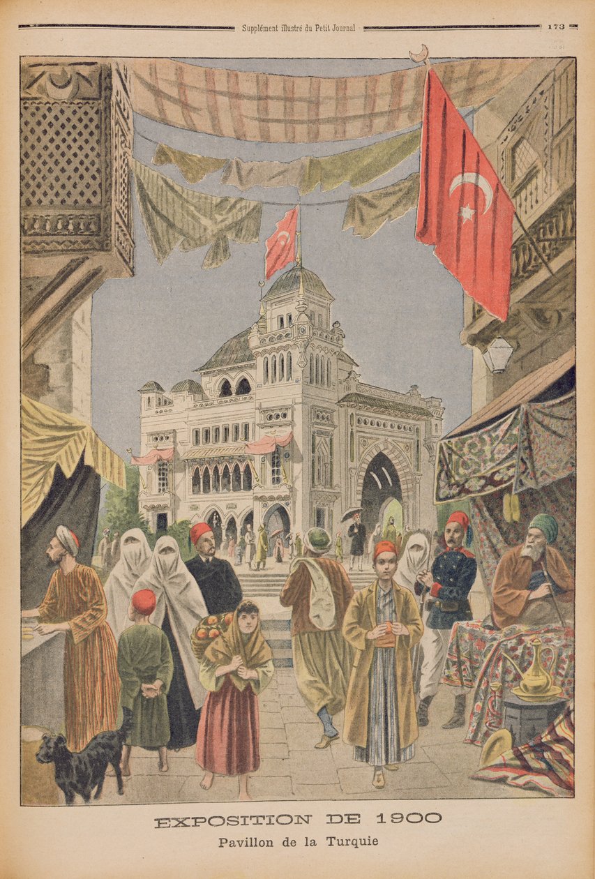 الجناح التركي في المعرض العالمي لعام 1900 ، باريس ، صورة توضيحية من "لو بيتيت جورنال" ، 3 يونيو 1900 بواسطة المدرسة الفرنسية
