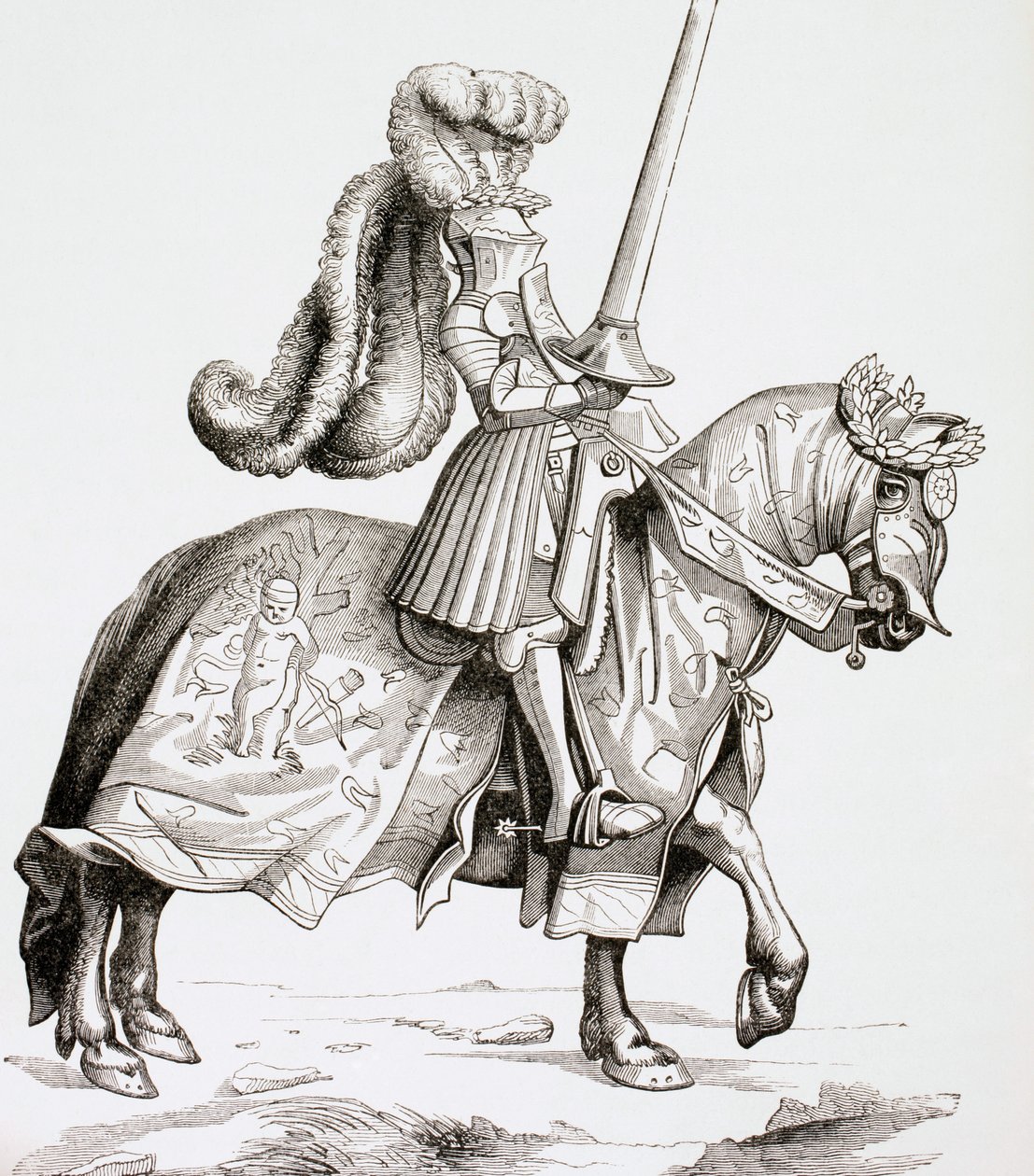 بطل البطولة ، Vita Imperatoris Maximiliani ، من "الحياة العسكرية والدينية في العصور الوسطى" بقلم بول لاكروا ، نُشرت في لندن عام 1880 بواسطة المدرسة الفرنسية