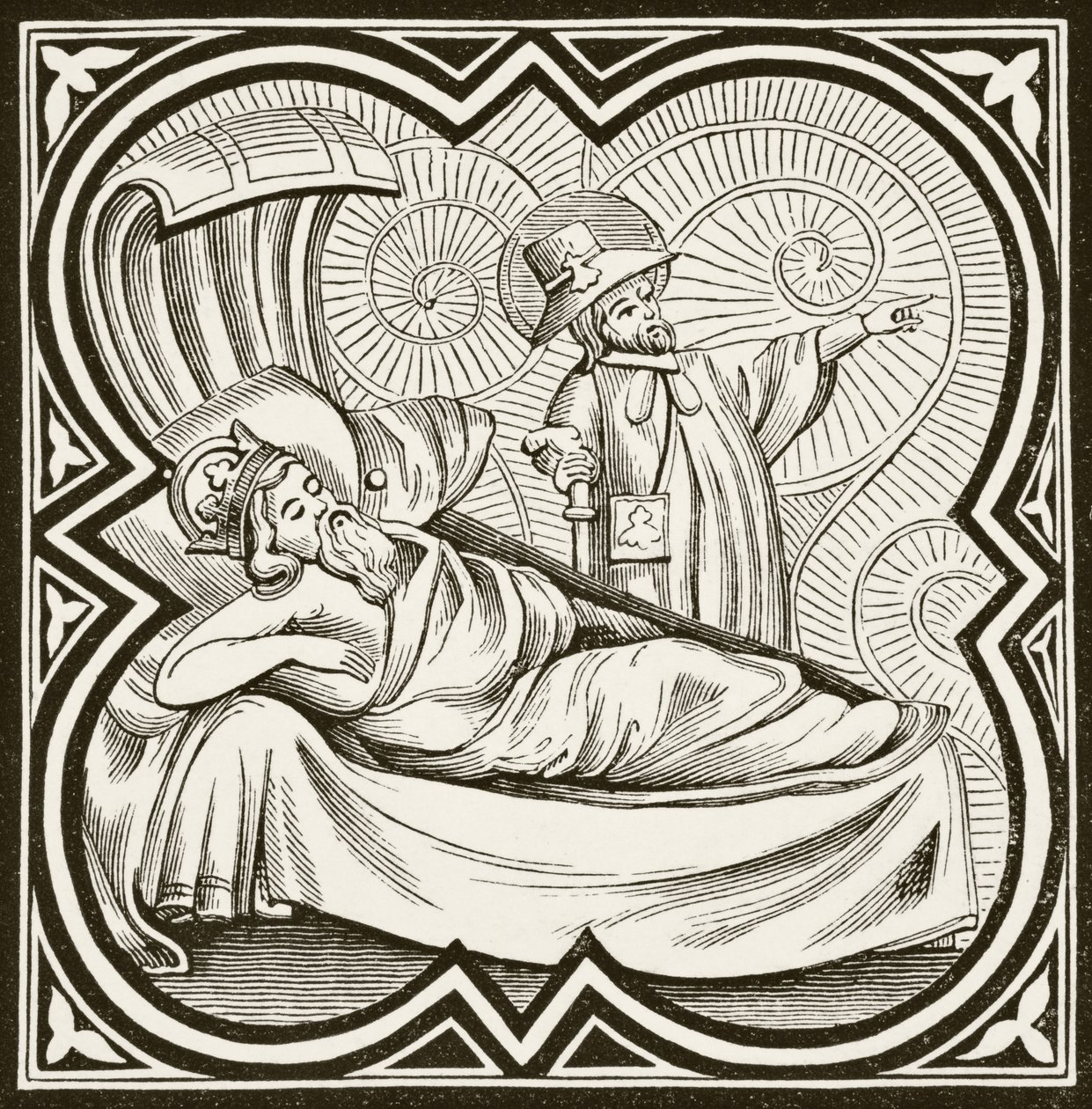 رؤية شارلمان ، من "العلوم والأدب في العصور الوسطى" بقلم بول لاكروا (1806-1884) نشرت لندن 1878 بواسطة المدرسة الفرنسية