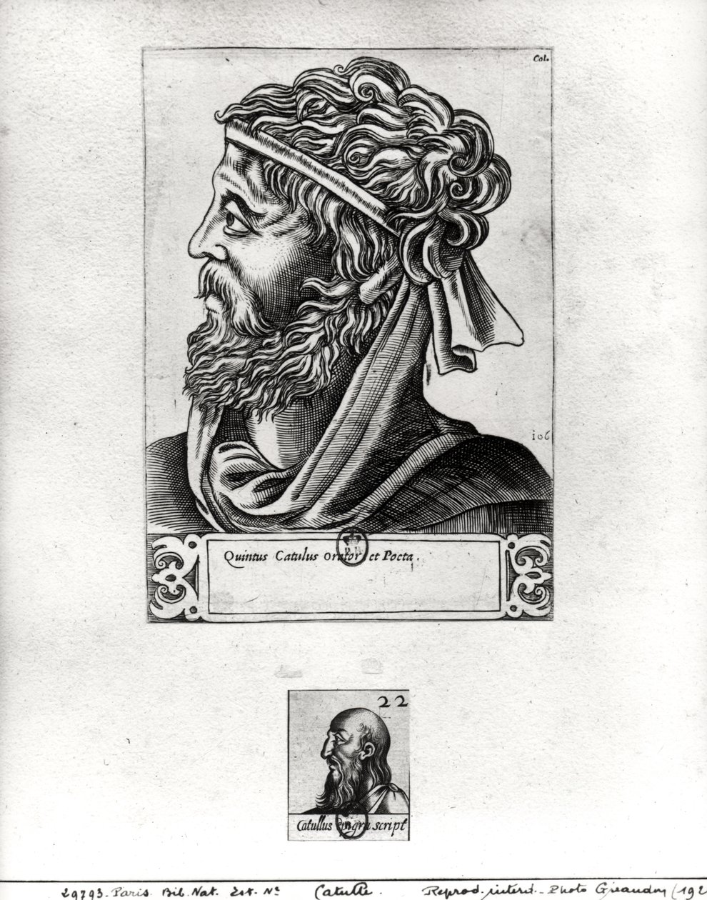 صورتان من Catullus (c.84-c.54 قبل الميلاد) بواسطة المدرسة الفرنسية
