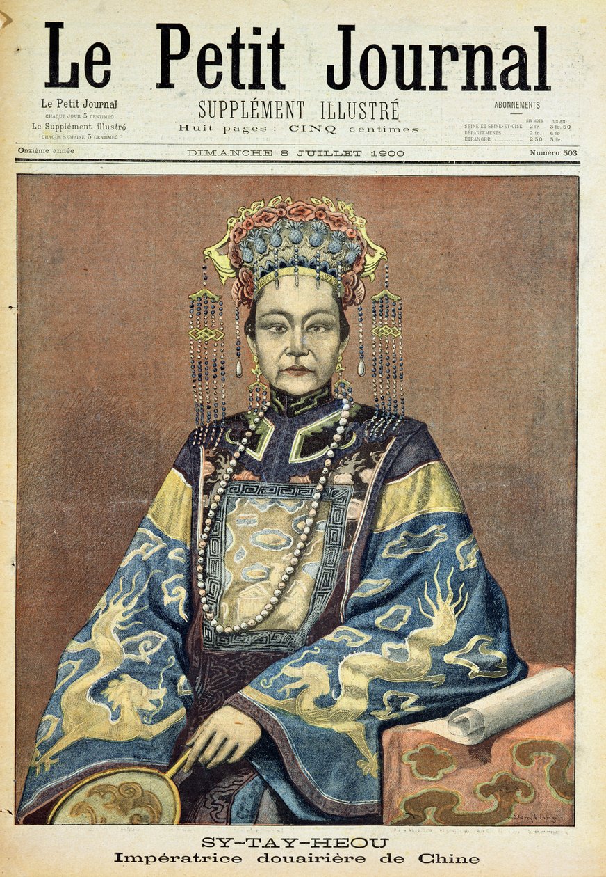 Tz&39;U-Hsi (1835-1908) الإمبراطورة Dowager من الصين ، من `` Le Petit Journal &39;&39; ، 8 يوليو 1900 بواسطة المدرسة الفرنسية