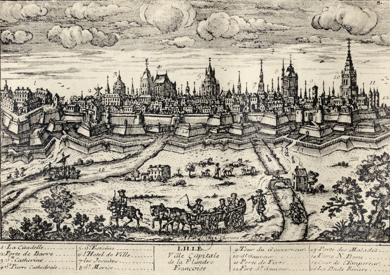 منظر لليل c.1670 ، من "Memoires de Charles de Batz-Castelmore Comte d&39;Artagnan" ، تم نشره عام 1928 بواسطة المدرسة الفرنسية