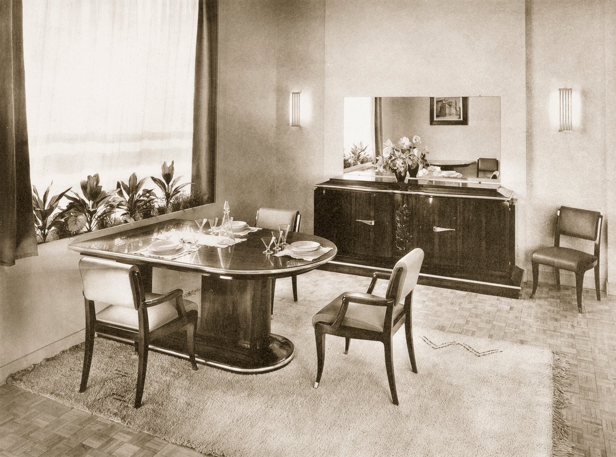 غرفة الطعام من Ensembles Mobiliers ، حانة. 1937. بواسطة مصور فرنسي