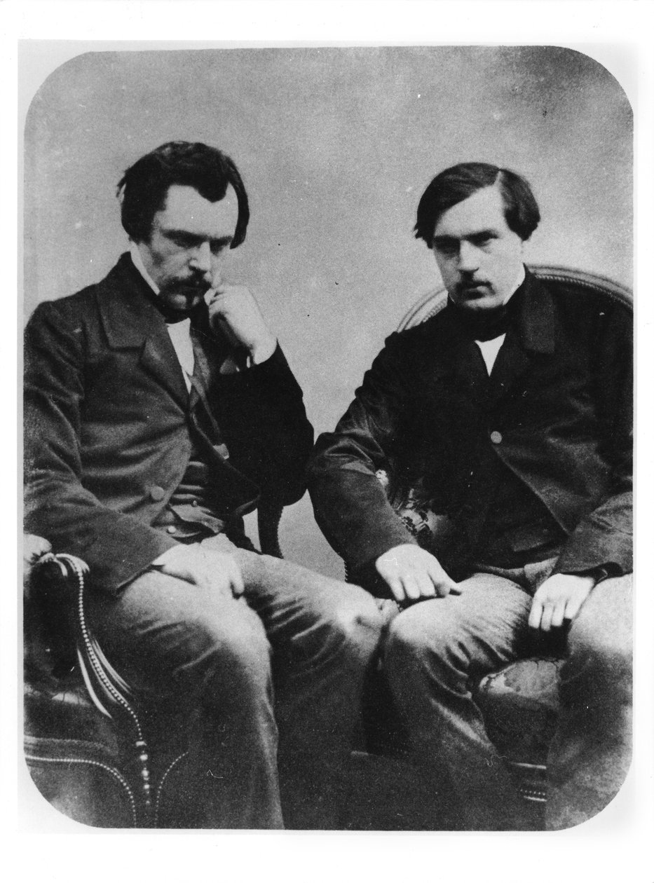 إدموند لويس أنطوان هووت دي جونكورت (1822-1896) وجولز ألفريد هووت دي جونكورت (1830-1870) (daguerreotype) بواسطة مصور فرنسي