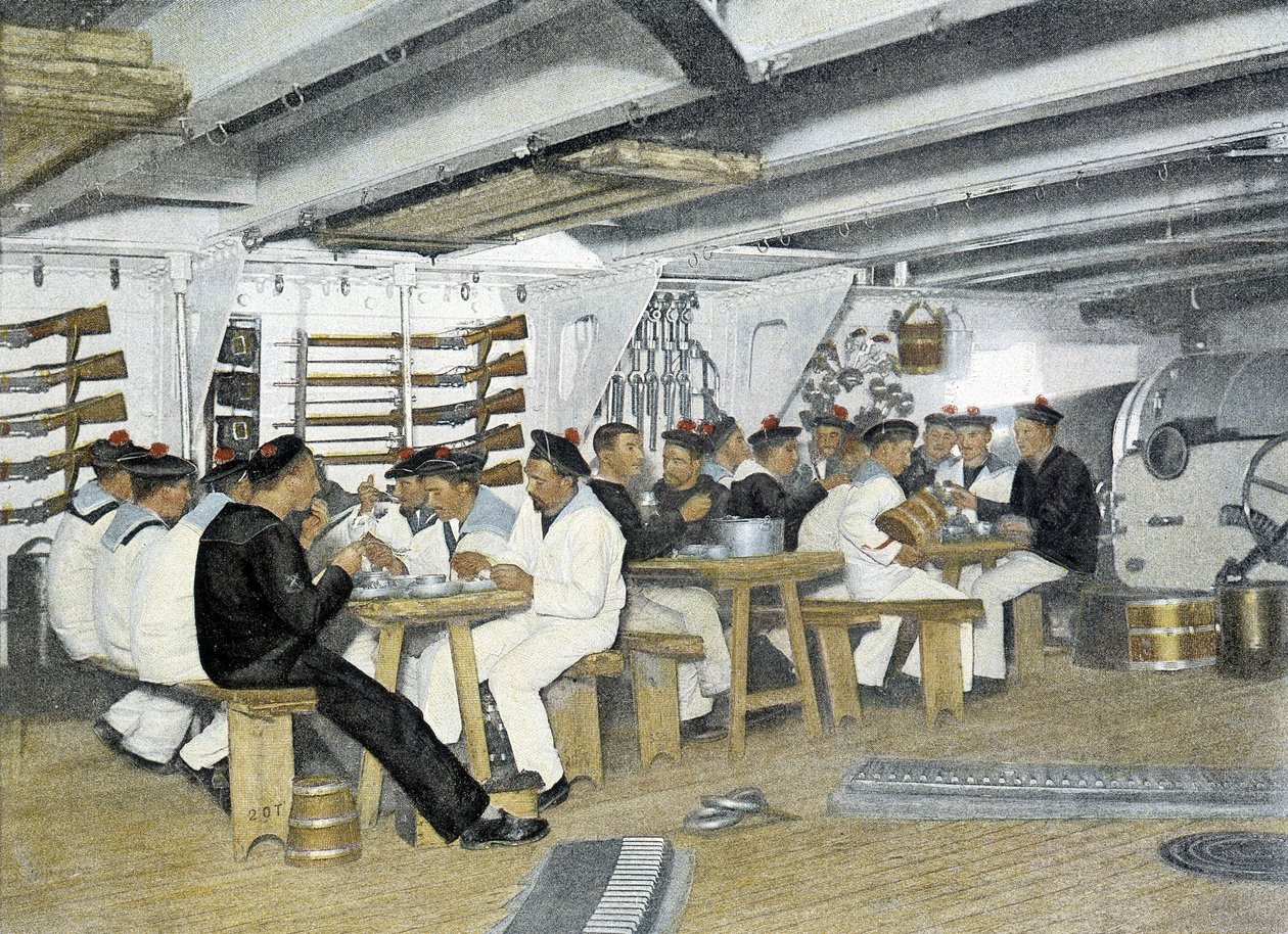 French Marine, late 19th century: Le repas des marins - Bibl. des Arts deco. بواسطة مصور فرنسي