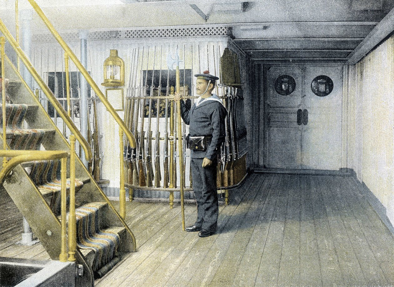 French Navy, late 19th century: factionary of the Admiral - Bibl. des Arts Deco. بواسطة مصور فرنسي