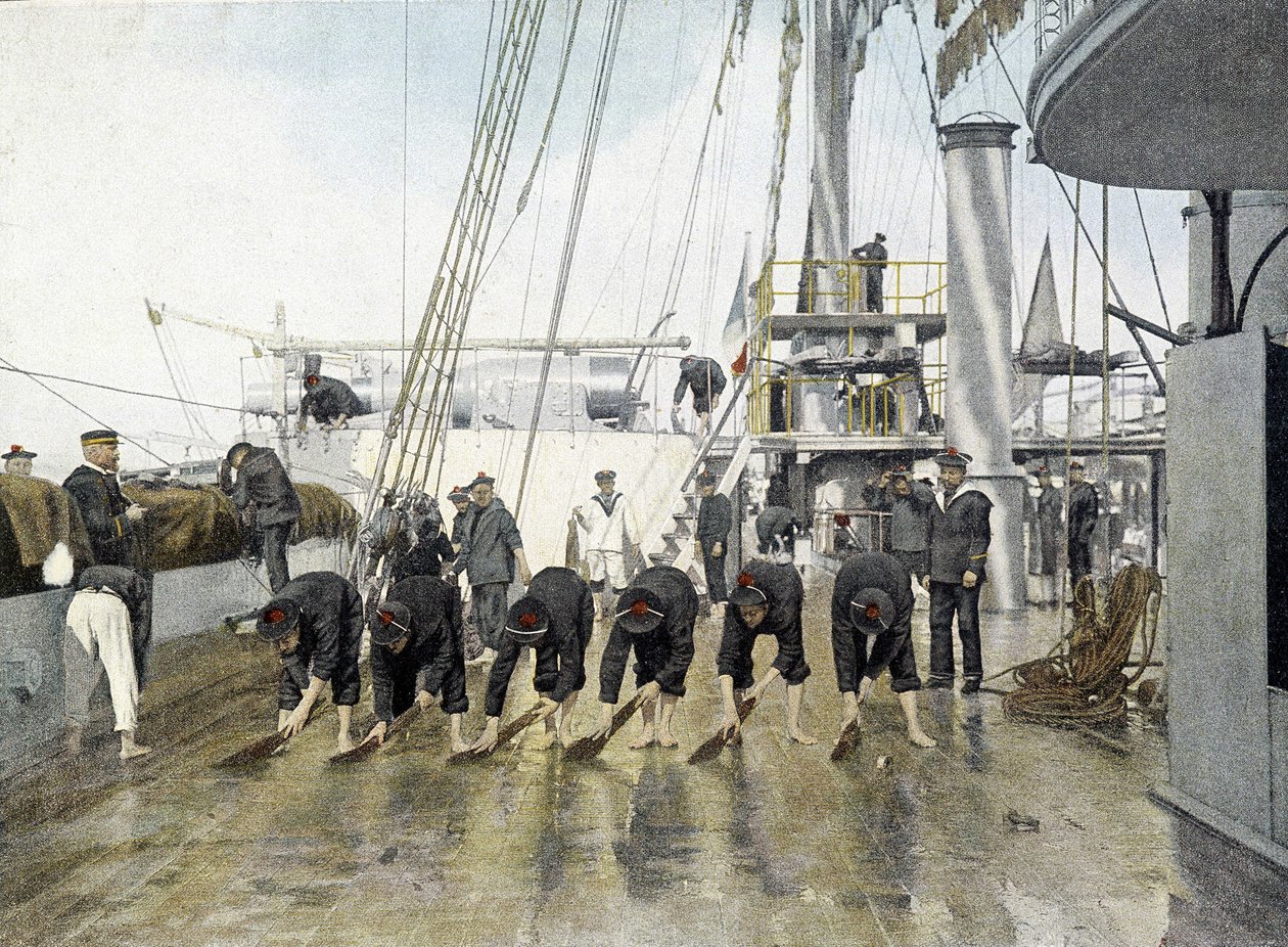 French Navy, late 19th century: wash of the bridge - Bibl. des Arts deco. بواسطة مصور فرنسي