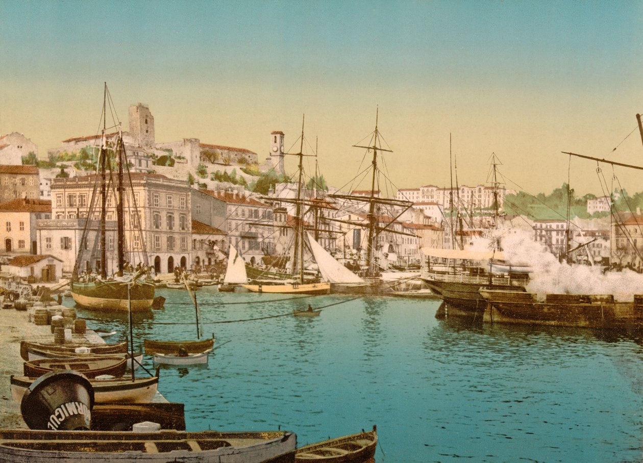 منظر عام لميناء كان ، 1890-1900 بواسطة مصور فرنسي