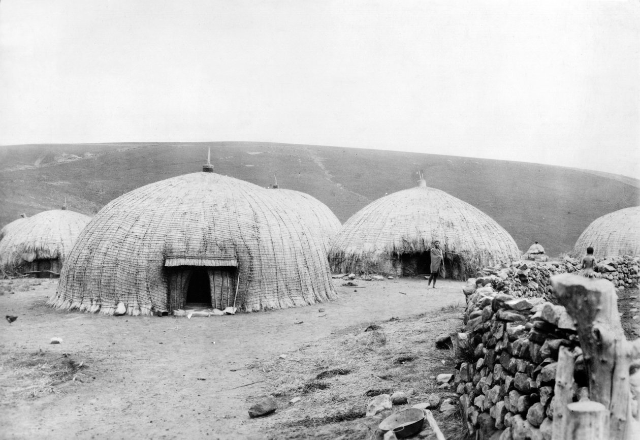كافير هاتس ، جنوب إفريقيا ، حوالي عام 1914 بواسطة مصور فرنسي