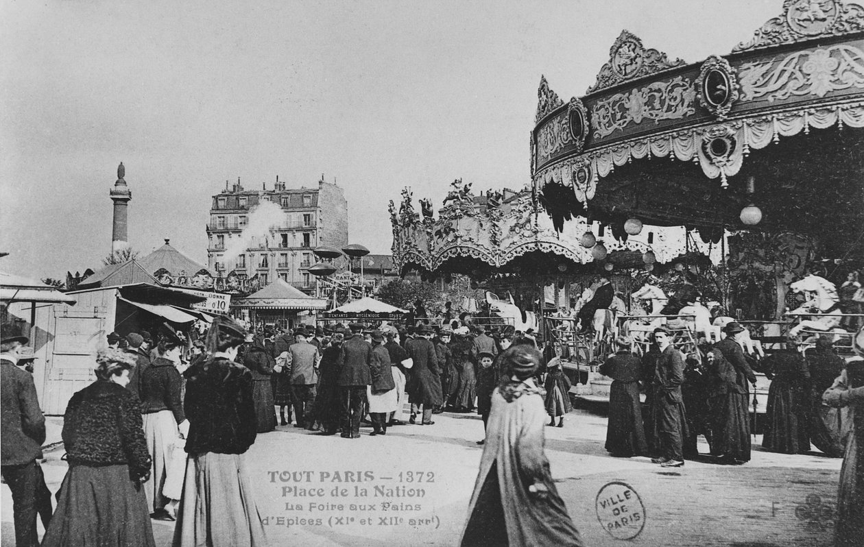 معرض العرش ، Place de la Nation ، باريس ، c.1900 بواسطة مصور فرنسي