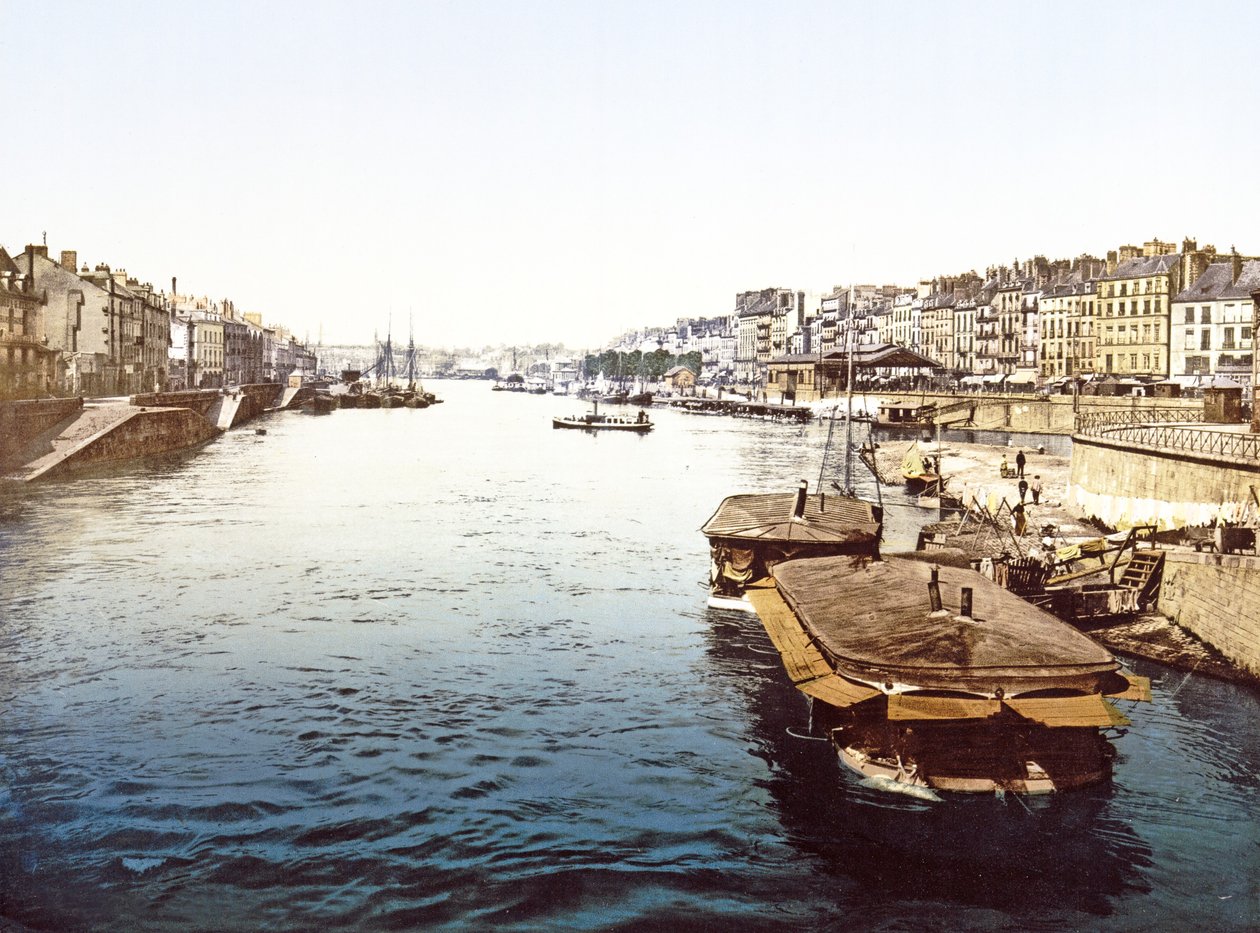 قوارب متعة على لوار في نانت ، حانة. 1890-1900 بواسطة مصور فرنسي