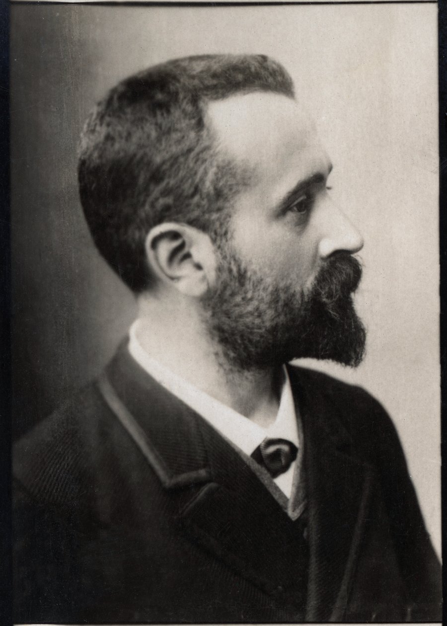 صورة لألفونس برتيلون (1853-1914) ، ضابط شرطة فرنسي وباحث في القياسات الحيوية. بواسطة مصور فرنسي