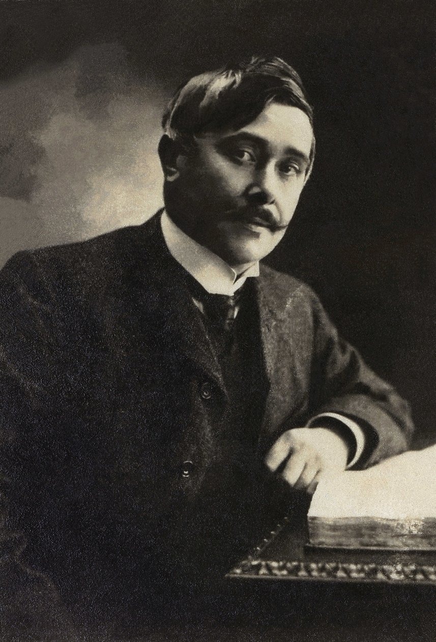 صورة لموريس ميترلينك (1862-1949) ، كاتب مسرحي ، كاتب مقالات ، شاعر بلجيكي يتحدث الفرنسية. بواسطة مصور فرنسي